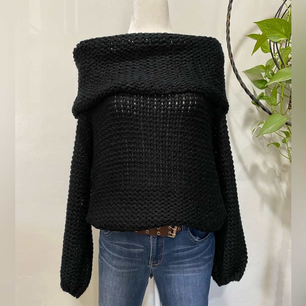 Women's Off Shoulder Sweater Batwing Sleeve Loose Oversized Pullover Knit Jumper